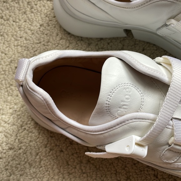 Chloe Sonnie Leather White Sneakers - Picture 10 of 16